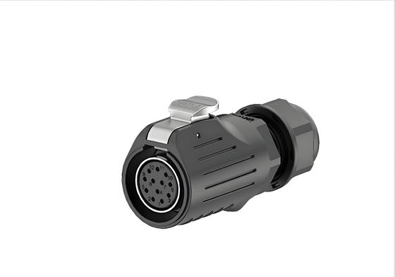 購入 LP20 12-Pin 5A Signal Flange Mount Waterproof Connector - Metal Shell, Plastic Interface, Solder Terminals オンライン製造