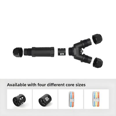 購入 M25T Port 2Pin Waterproof Connector 1 in 2 out Feed Through Splitter オンライン製造