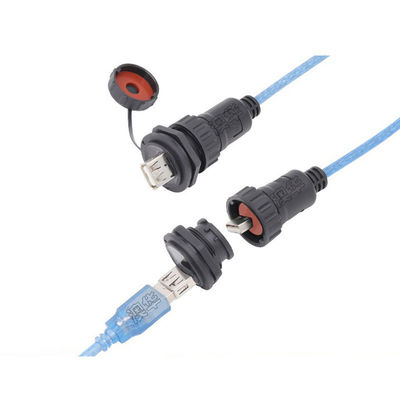 IP67 防水 UV 耐性 RJ45 パネル型信号接続器 室外用 90 度角度設計