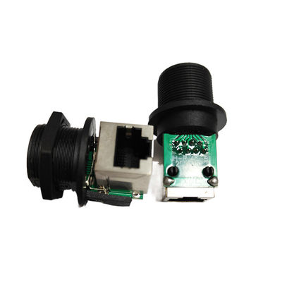 PA66 ナイロン IP67 防水 RJ45 コネクタ 90度ネットワークパネルタイプ