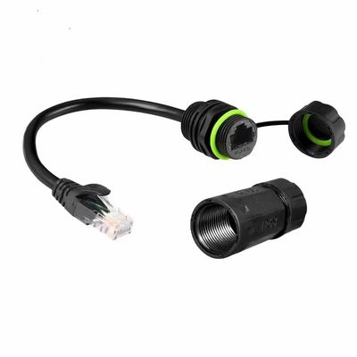 IP67 防水 RJ45 信号接続器 UL94-V0 耐火性 1000MHz 送信速度